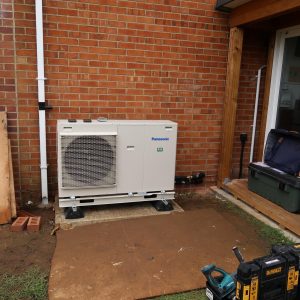 ASHP, Air source heat pump, Cambridge, Bar Hill, panasonic